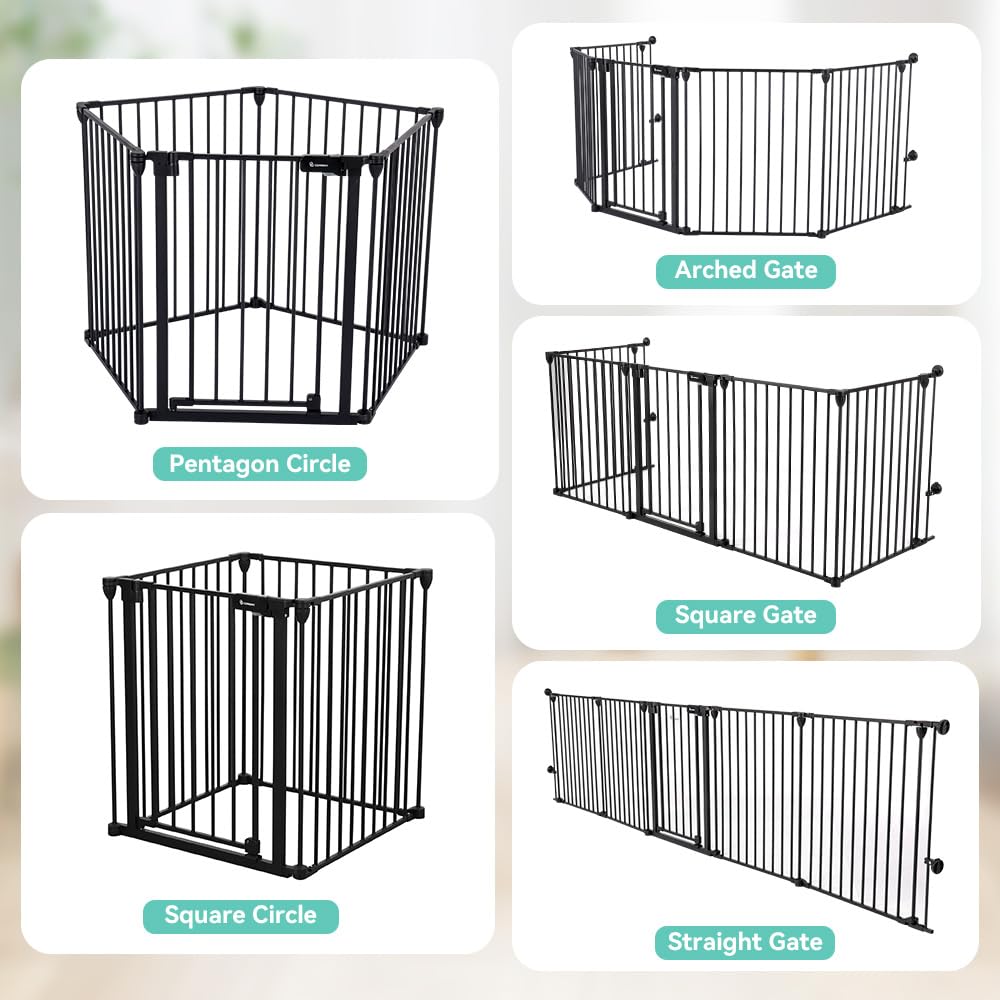 127.8" Extra Wide Baby Gate, Dog Gate Stairs Doorways