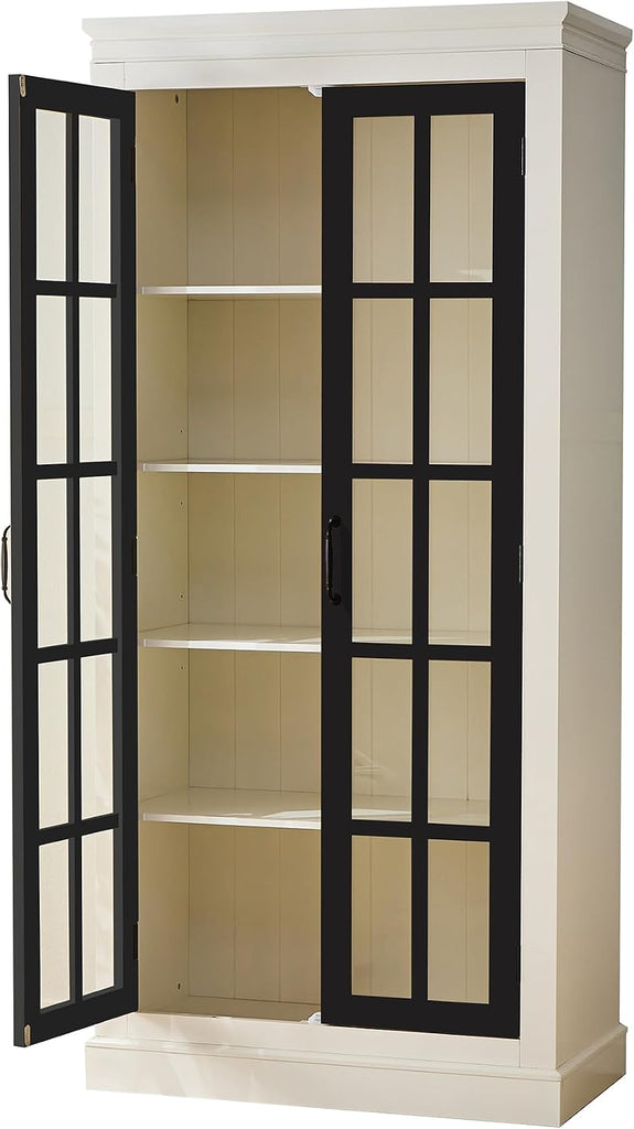 71.2" Tall Display Cabinet with Glass Doors,Rustic Style China Cabinet,Curio Cabinet for Collectibles Figures