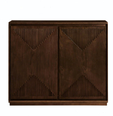 Narrow Sideboard Buffet Storage Cabinet with Solid Wood Doors | Mid Century Modern Accent Credenza Cabinet; Media