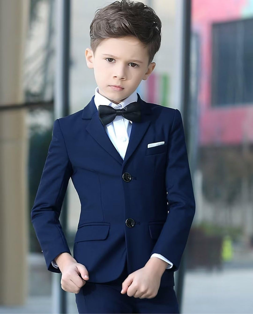 Boys Slim Fit Suits Kids Tuxedo Ring Bearer Outfit,Adjustable Waist