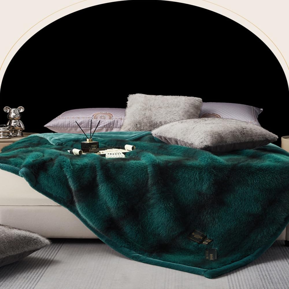 2 Ply Faux Fur Blanket,Heavy Blanket King Size,Heavy Korean Blankets79 X 91"- 11Lbs,Warm Winter Faux Mink