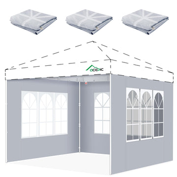 10x10 Church Window Sidewalls for Canopy, Gray(3PCS No Frame or Top)