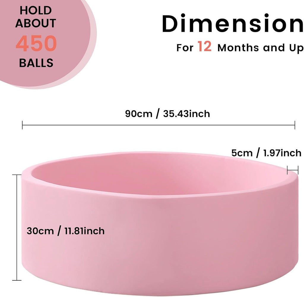 Ball Pit for Toddlers 35.43''x11.81 Baby Ball Pits Soft Memory Foam Ball Pit Round Kids Ball Pit Indoor Game Kids