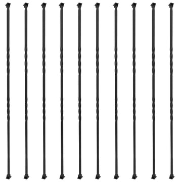 10-Pack 44" x 1/2" Wrought Iron Balusters for Stairs