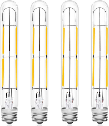4W LED T6.5 Tubular Filament Bulb Dimmable, E17 Intermediate Base T6.5 LED Appliance Light 5.7" Length 40W
