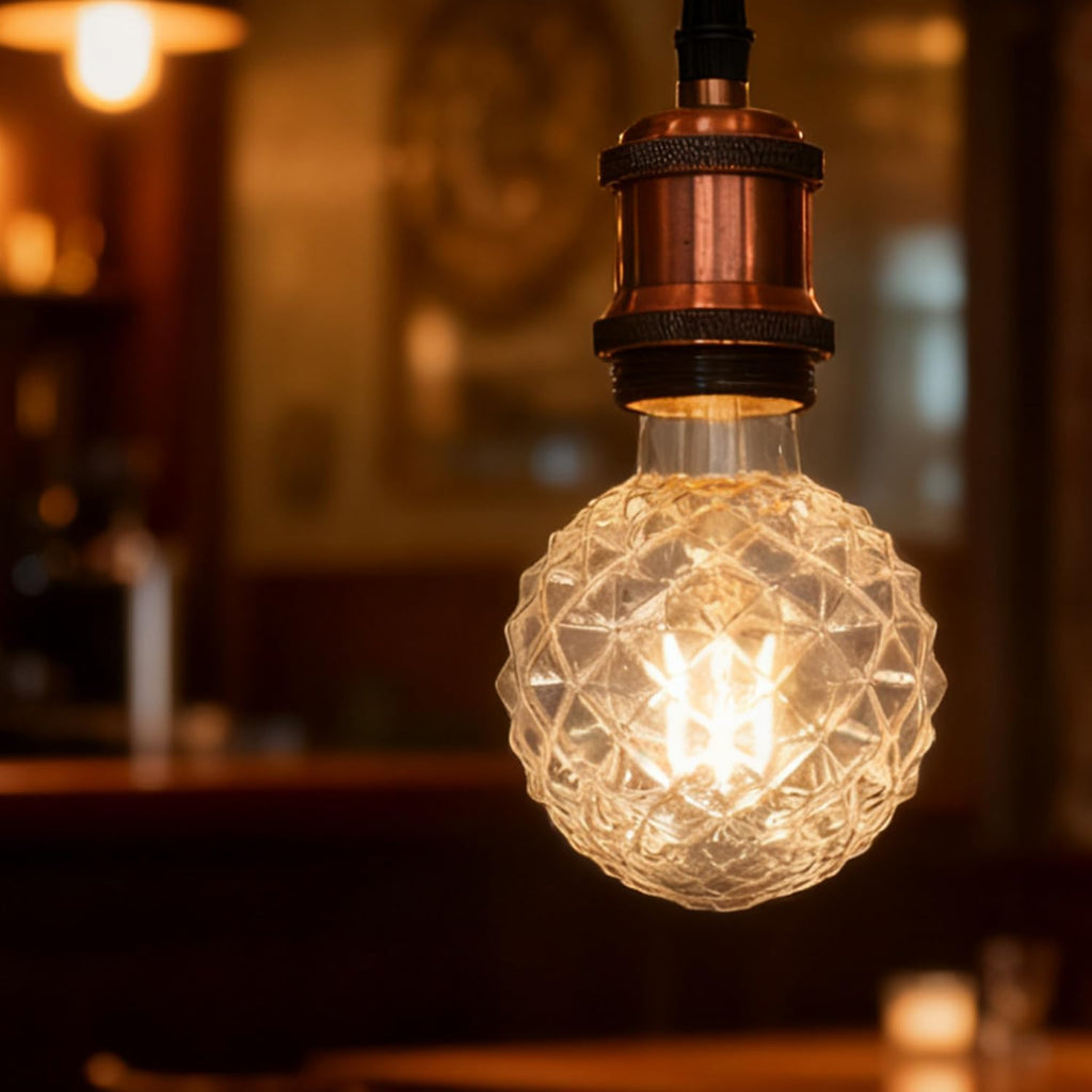 G30 Edison LED Bulb,4W 2500K Warm White 400lm E26 Hard Glass Non‐Dimmable Vintage Decorative Light Bulb