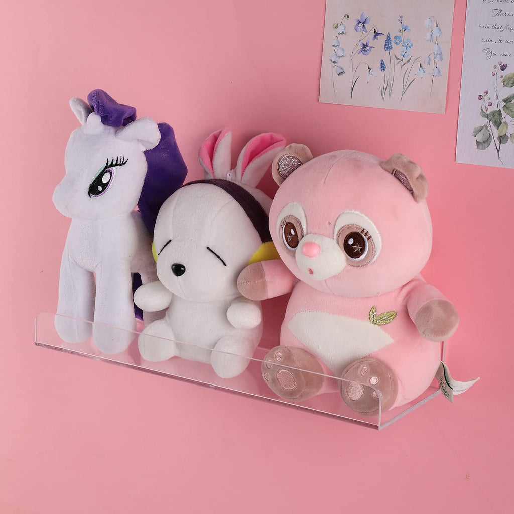 6 Pack Floating Shelves, 15 Inch Acrylic Shelves Floating Bookshelf, Funko Pop Display Shelf, Invisible Picture Ledge