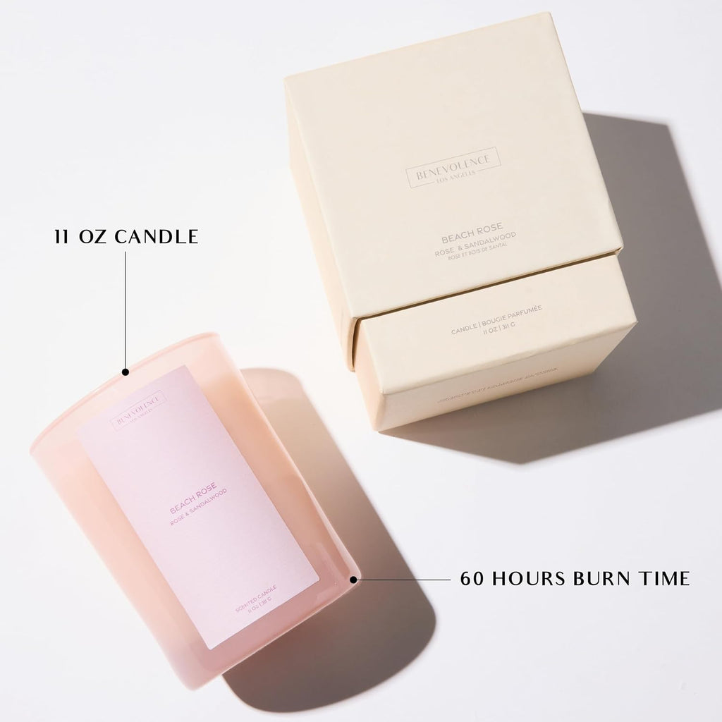 Beach Rose Gift Box | Candle, Room Spray & Reed Diffuser | Rose & Sandalwood | Elegant Home Fragrance | Ready - Set of 3
