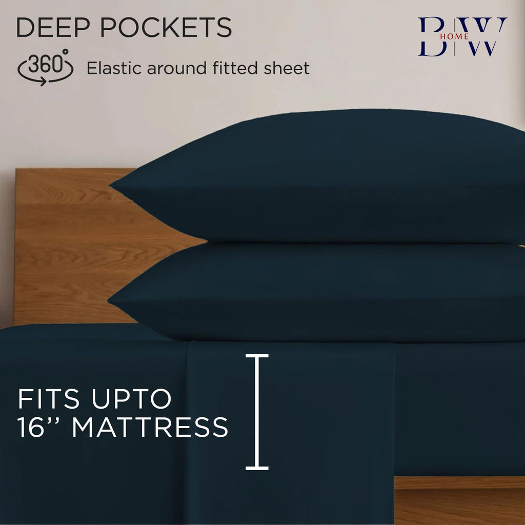 Premium 100% Modal Jersey Sheet Set, Breathable Bedding, Luxurious Comfort with Silky Smooth & Wrinkle-Resistant
