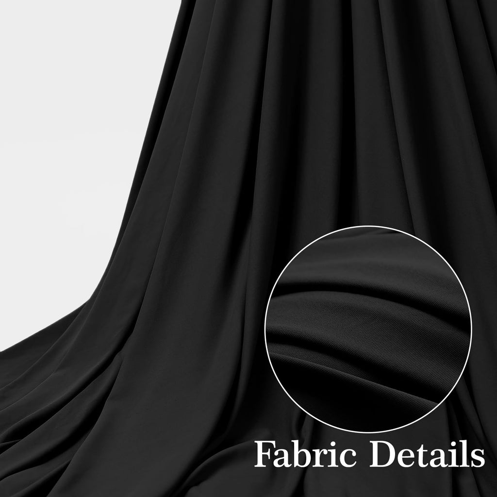 Nylon Spandex Fabric, 4 Way Stretch, 3 Yard, 65 Inch Wide, Black