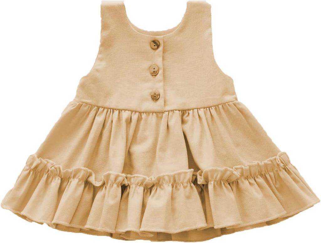 Baby Girls Linen Ruffles Dress Shirt Blouse Shorts Clothing Sets Toddler Vest Tops Bloomer 2pcs Outfits