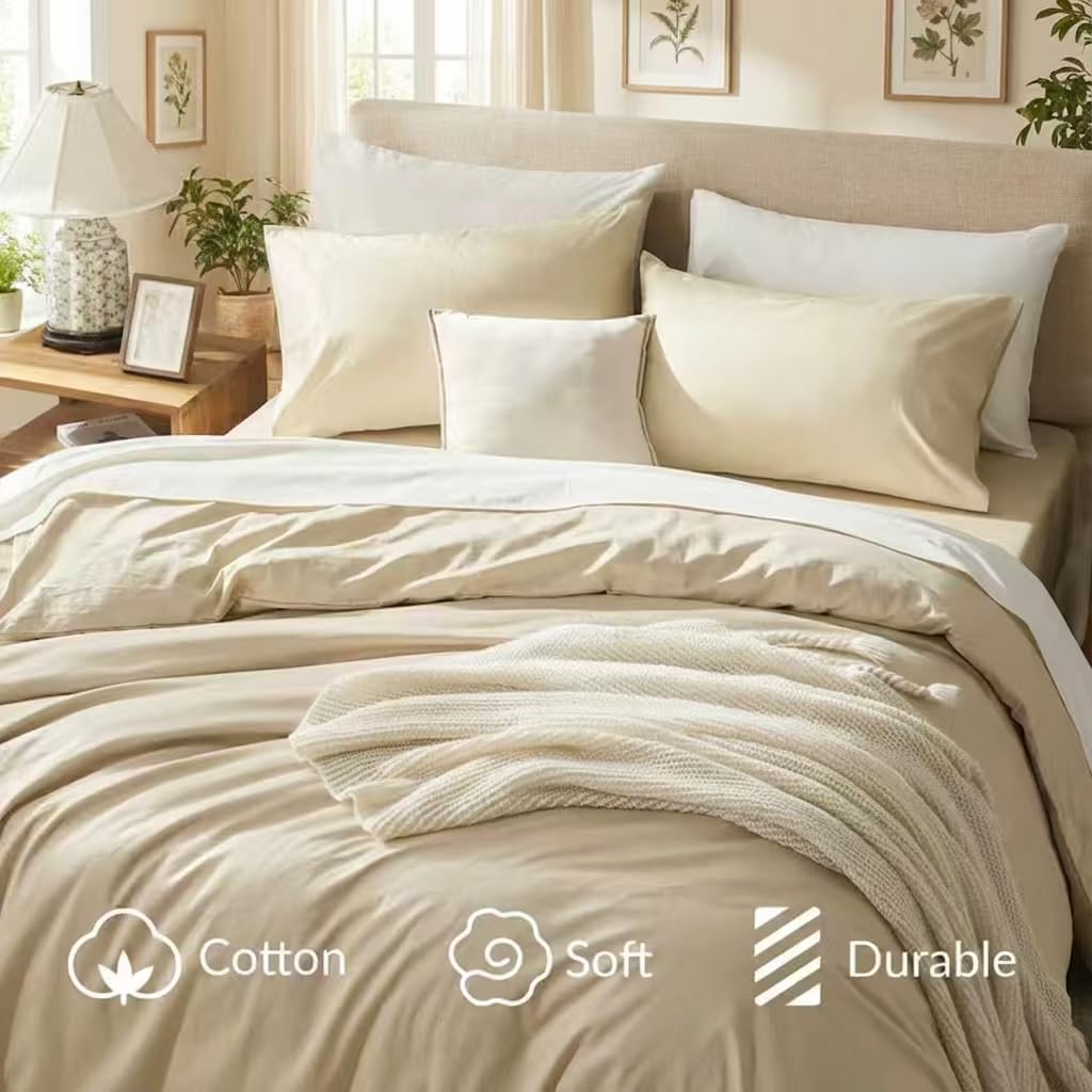 Duvet Cover King Size, 100% Egyptian Cotton 1000 Thread Count Ultra Soft 3-Piece Duvet Cover Set with Zipper Closure