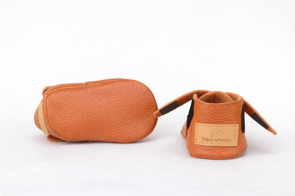 Leather Baby Shoes Soft Sole, Orange Moccasins, Handmade Genuine Infant Booties, Toddler First Walker, Newborn Unisex