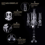 5 Arm Crystal Candelabra，32 inch Tall High-end Handcrafted Exquisite Candlestick