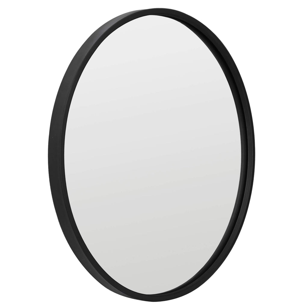 36 Inch Large Round Mirror, Metal Frame Wall Mirror Mounted Black Circle Mirrors, Vanity Mirror Modern Minimalist