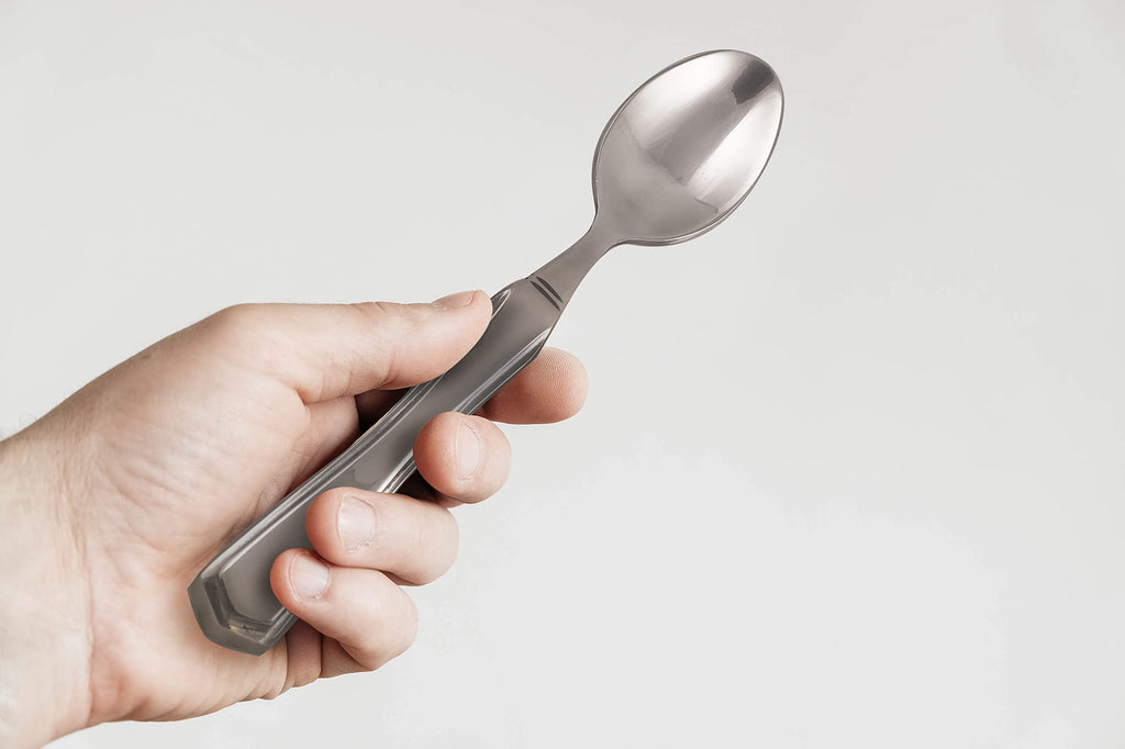 Medical Supply Heavy Duty Weighted Stainless Steel Utensil Set with Fork, Knife and Spoon for Easy Eating