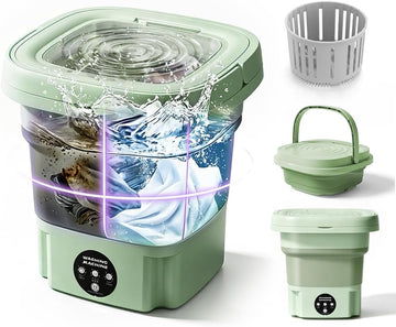 Portable Washing Machine,Foldable Mini Washer Travel Washing Machine,8L 3 Modes Upgraded Small Collapsible Laundry for