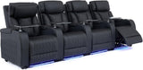 Home Theater Seating Top Grain Leather, Movie Theater Chairs Theater Recliner Sofa with Dual Power Ergonomic Design 7