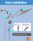 High Pressure Rainfall Shower Head with Handheld Spray Combo