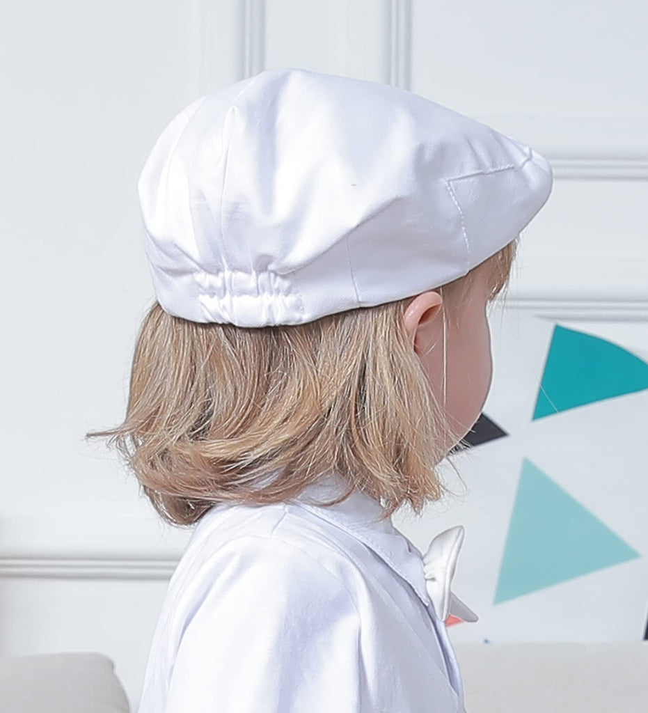 Infant White Driver Caps Vintage Boy Christening Hat