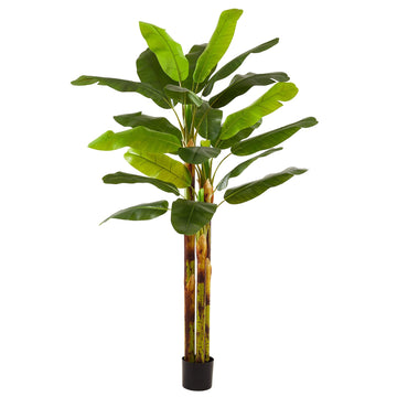 8 Feet Lifelike Artificial Banana Tree, Real Touch Fake Tropical Floor Plant with Stable Anti-Tipping Base, Indoor &