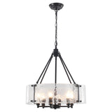 6-Light 19.69'' Dimmable Modern Drum Candle Chandelier