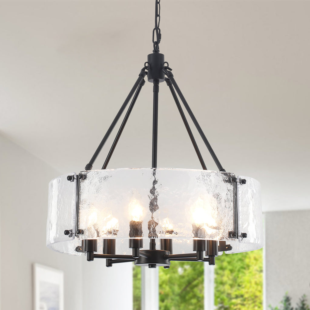 6-Light 19.69'' Dimmable Modern Drum Candle Chandelier