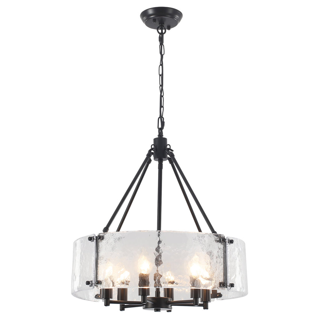 6-Light 19.69'' Dimmable Modern Drum Candle Chandelier