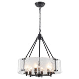 6-Light 19.69'' Dimmable Modern Drum Candle Chandelier