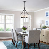 6-Light 19.69'' Dimmable Modern Drum Candle Chandelier