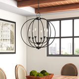 6-Light Dimmable Globe Chandelier