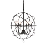 6-Light Dimmable Globe Chandelier
