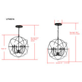 6-Light Dimmable Globe Chandelier