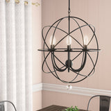 6-Light Dimmable Globe Chandelier