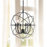 6-Light Dimmable Globe Chandelier