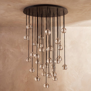 Inspired Boule de Cristal Style 40 Inch Crystal Sphere Cascade Chandelier Bronze - Main Product View