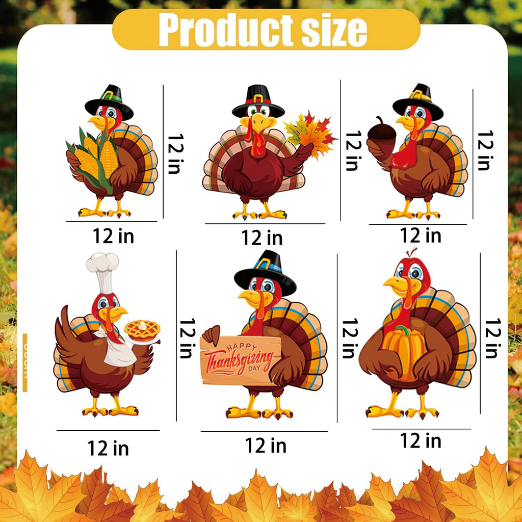 Thanksgiving Turkey Yard Signs, Outdoor Decorations for Lawn Garden