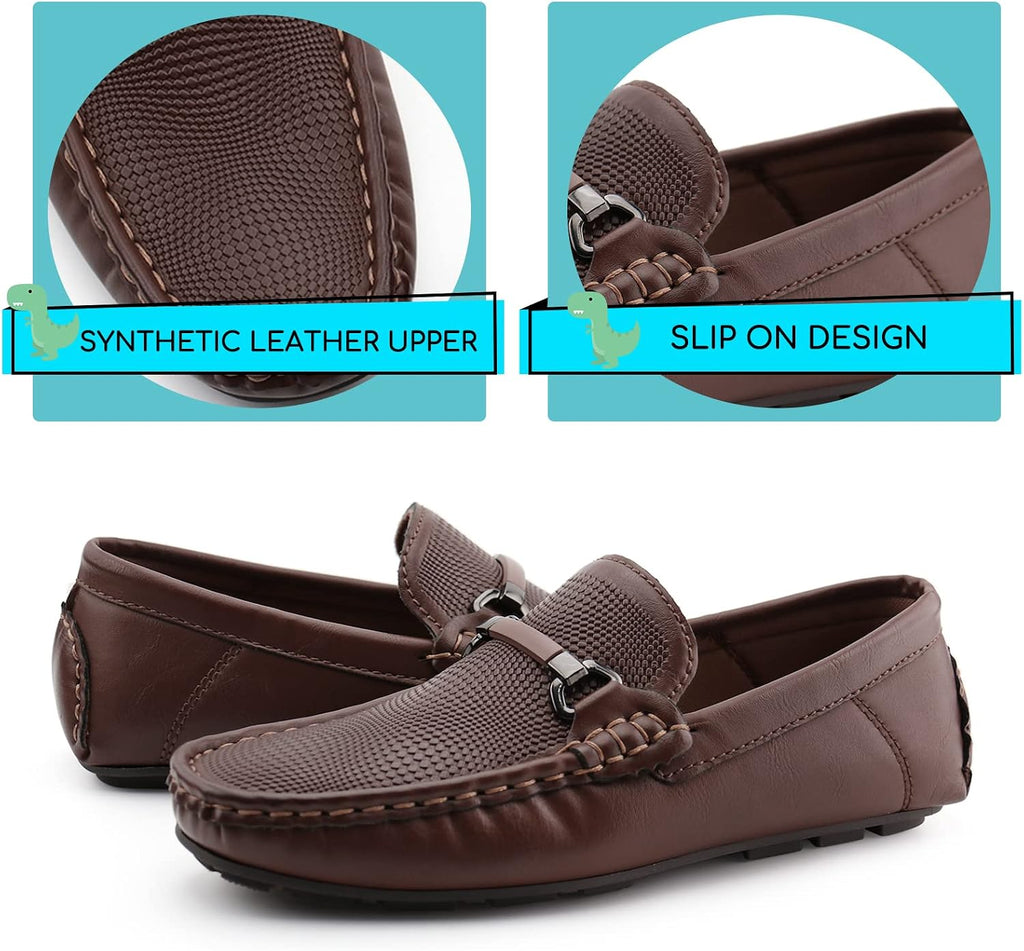 Kids Penny Loafer Casual Slip-On Moccasin Flats Boys Dress Shoes