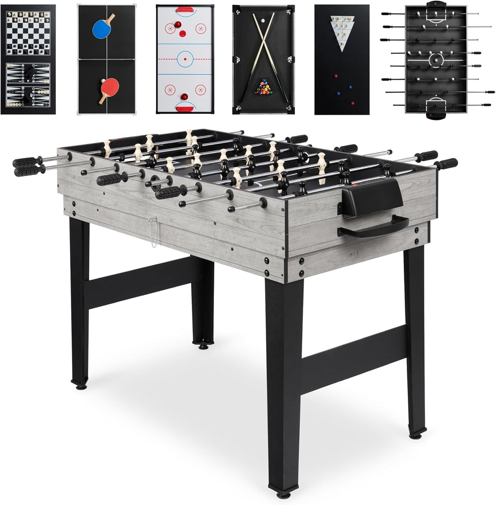 2x4ft Combo Game Table Set for Home, Game Room, Friends & Family w/Hockey, Foosball, Pool, Shuffleboard, Ping Pong
