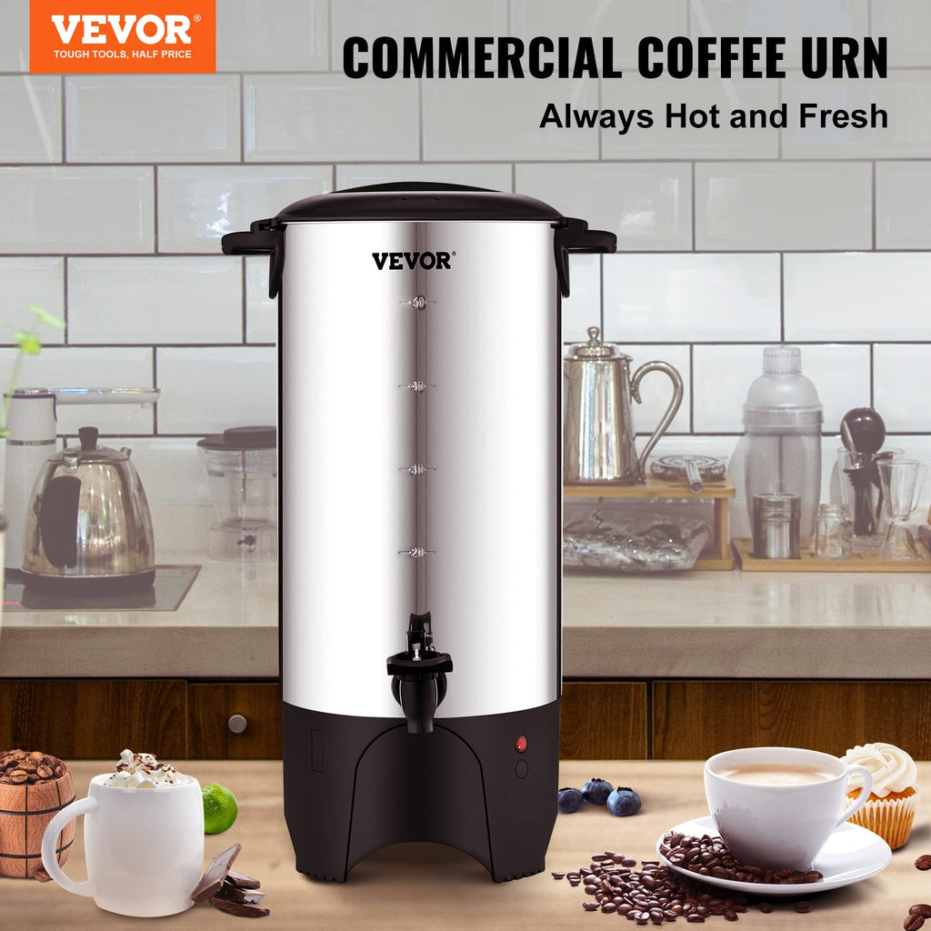 Commercial Coffee Urn, 50 Cups/7.5qt Stainless Steel Large Coffee Dispenser, 1000W 110V Electric Coffee Maker Urn For