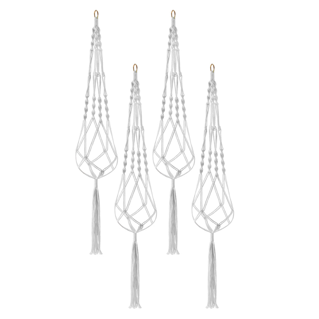 Macrame Plant Hanger [4 Pack] Indoor Outdoor Hanging Plant Pots Cotton Rope, Elegant, Garden