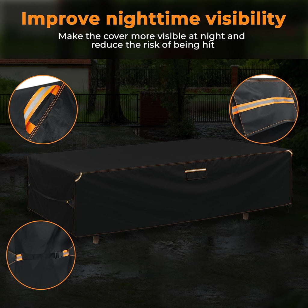 Extra Large Weatherproof Outdoor Furniture Cover, Heavy Duty Waterproof Oxford Outdoor Dining Table Tarp Patio Set