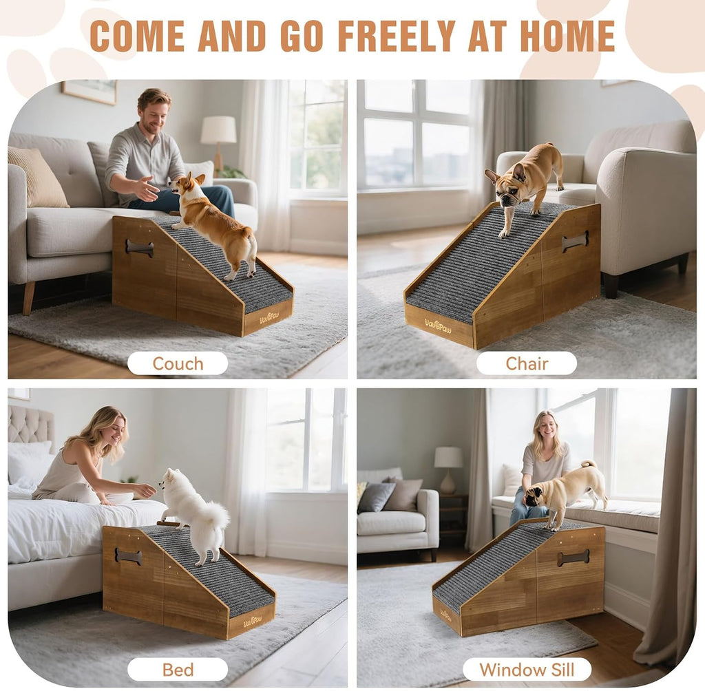 Dog Ramp for Small Dogs with Non-Slip Cover&Pads, Easy up and Down