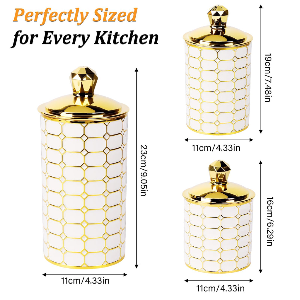 3-Piece Plastic Canister Set, Airtight Food Storage Containers Countertop & Pantry, BPA-Free Canisters for Flour