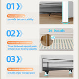 Solid Wood Bunk Bed with Charging Station and LED Lights Detachable Bunk Bed Twin Over Twin with 2 Storage Drawers