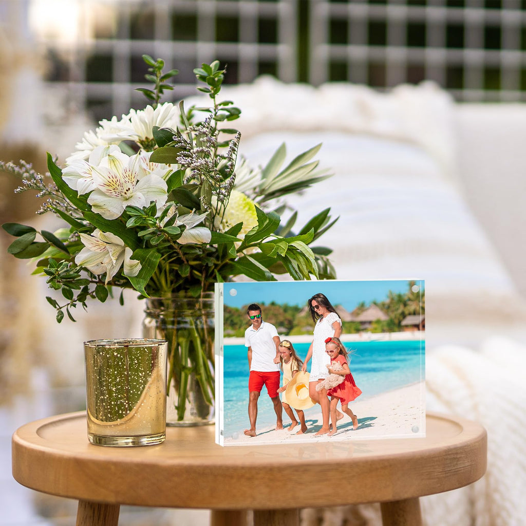 8x10 Acrylic Frame 2 Pack, 20MM Thicker Frameless Clear Picture Frames