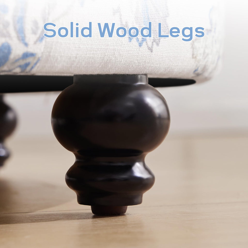 30" Round Storage Ottoman, Button Tufted Coffee Table