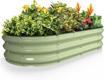 Raised Garden Bed 6X3X1 FT Galvanized Steel Metal Raised Garden Bed Ov
