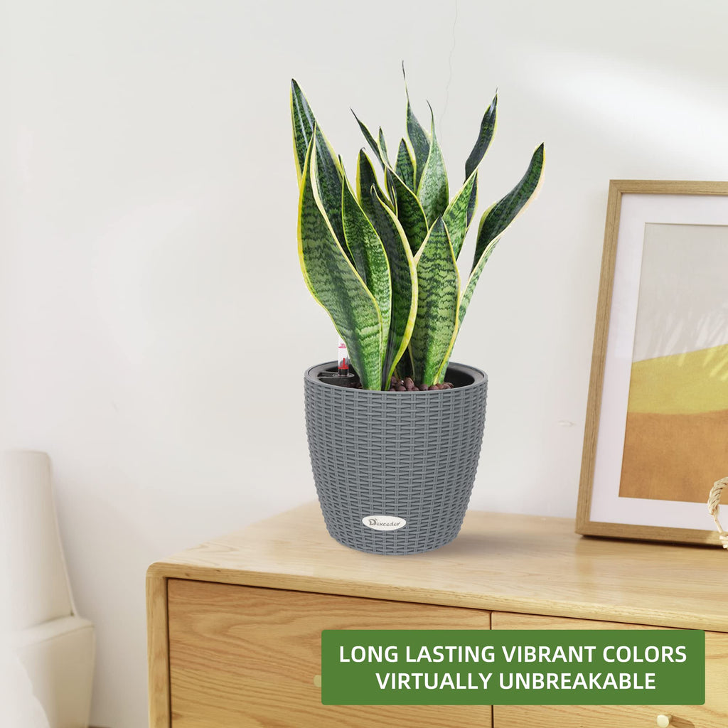 9x8 Self Watering Planter (Deep Gray Rattan)