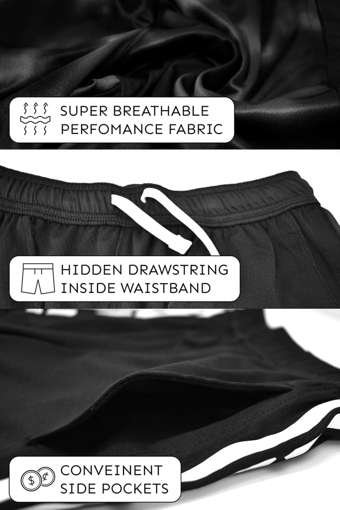 Boys Active Performance & Mesh Style Basketball Sport Shorts - Multi Packs